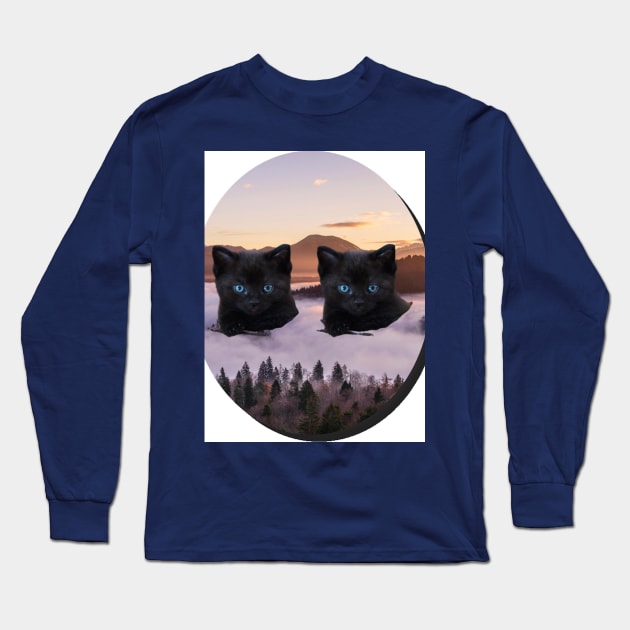 black kittens Long Sleeve T-Shirt by KA&KO